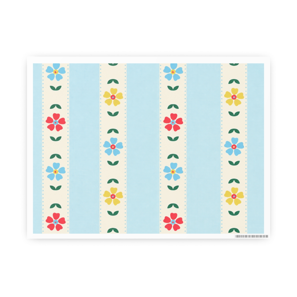 Granny Style Vintage Florals And Light Blue Stripes Framed Posters | Re:Zero