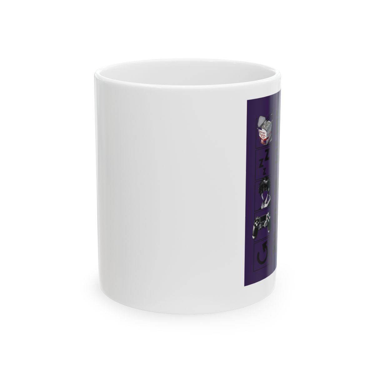 Panvola Eat Sleep Anime Gaming Repeat Anime Lovers Gifts For Men Women Gamer Gifts Novelty Drinkware Ceramic Mug 11 oz White | Re:Zero